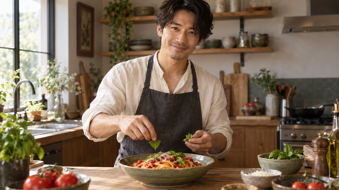 料理のコツを話す料理クリエイター